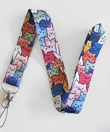 Lanyard con diseño muchos gatos